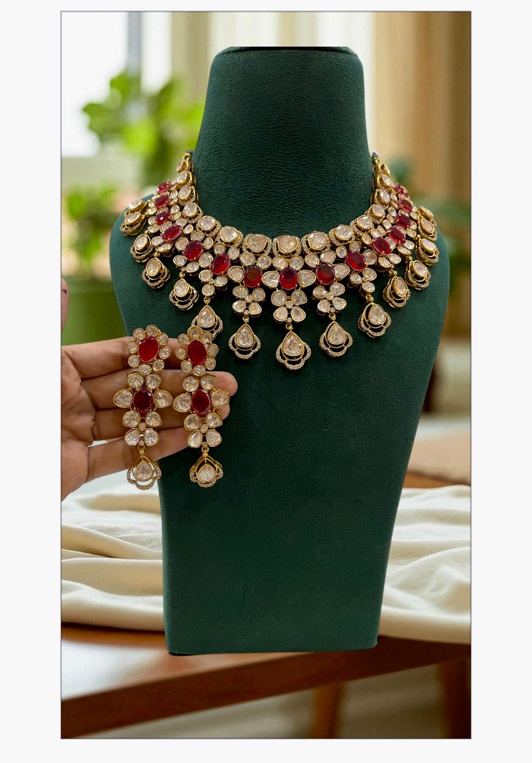 Sneh Moissanite Statement Necklace with Doublet