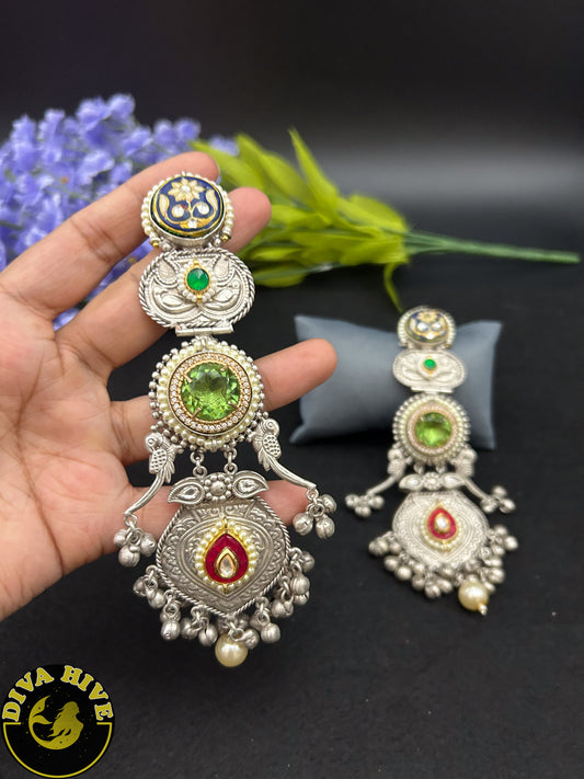 Paakhi Earring - Earring -925Silver, Diva Exclusive, Earring, featured, Fusion, Silver - Divahive