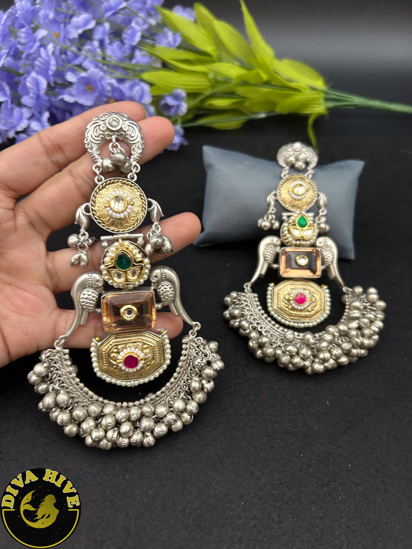 Maahi Earring - Earring -925Silver, Diva Exclusive, Earring, featured, Fusion, Silver - Divahive