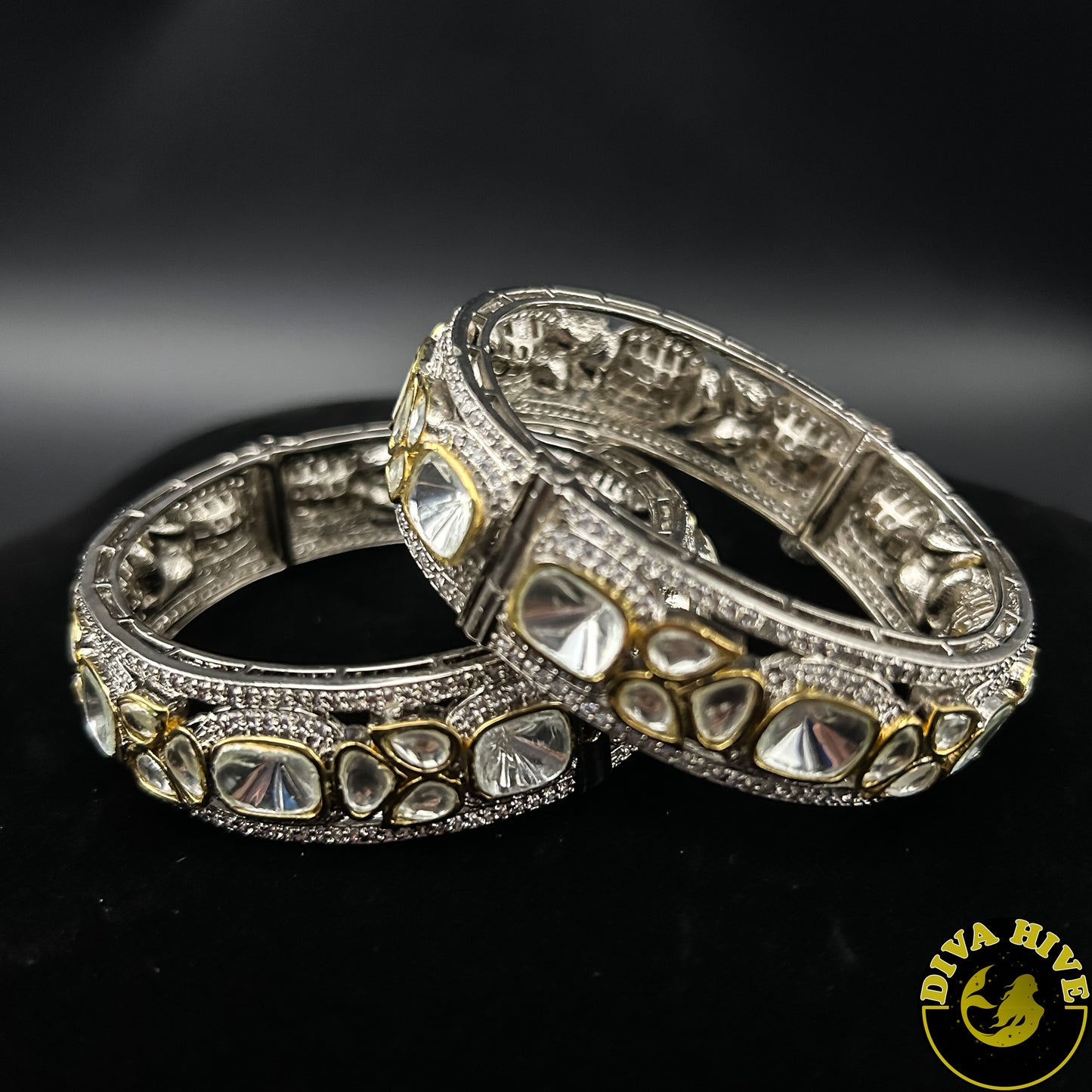 Premium Polki Kundan Bangle - Bangle -Bangle, Kundan - Divahive