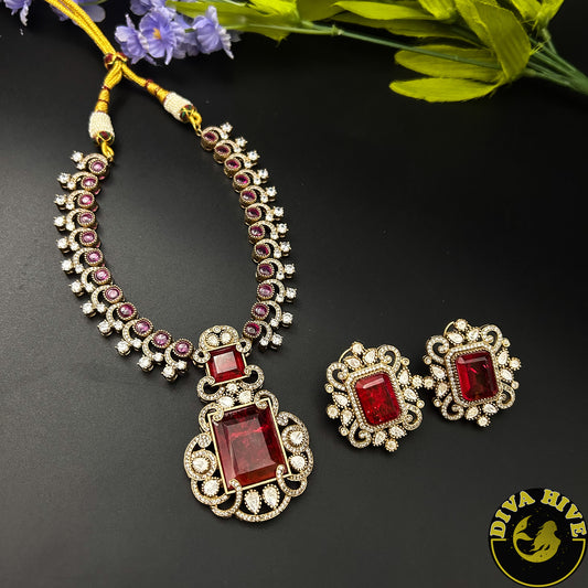 Maharani Moissanite Necklace - Necklace -925Silver, Diva Exclusive, featured, Hasuli, Necklace, Silver - Divahive