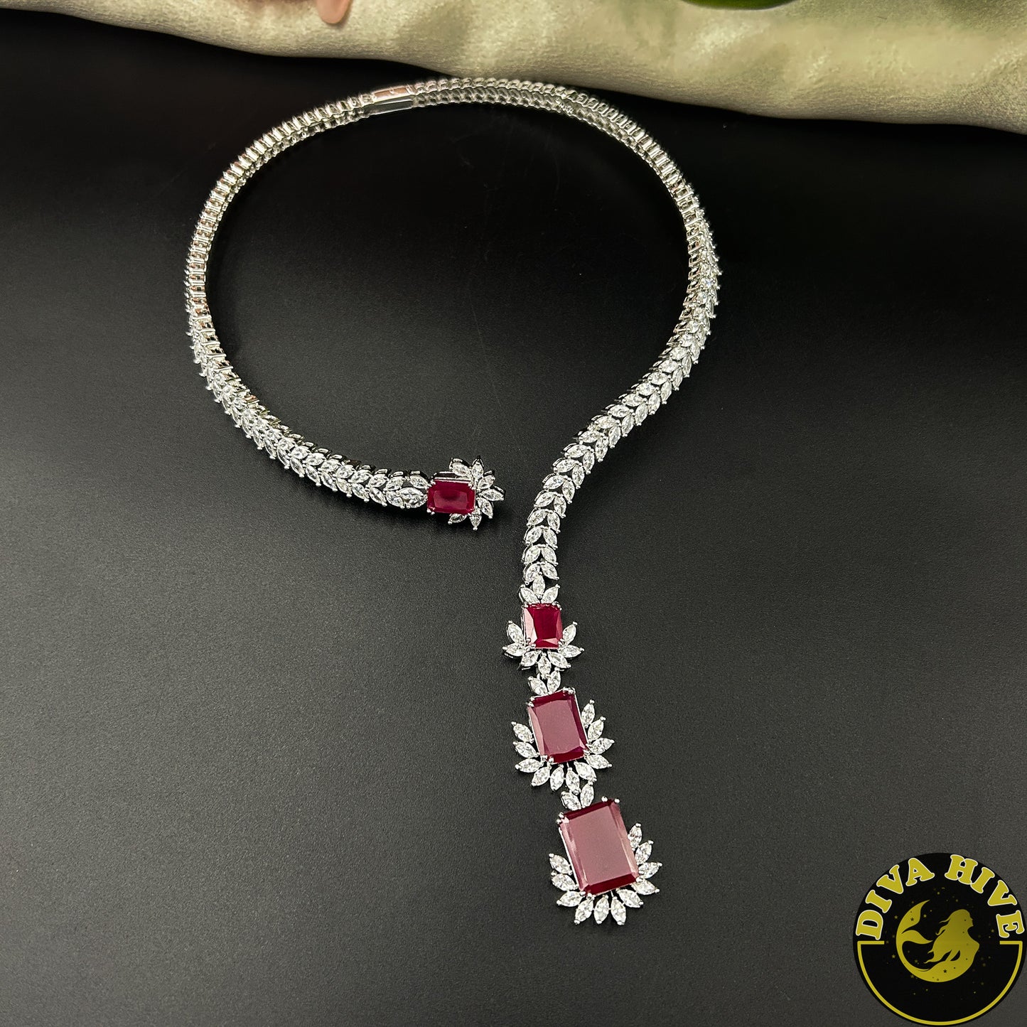 Kaynaat AD/CZ Lion Hasli - Necklace -AD/CZ, Choker, Diva Exclusive, Necklace - Divahive