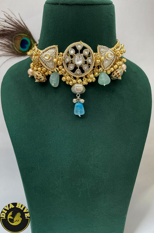 Diva Silver Gorgeous Choker | Tribal Jewelry - Necklace -Choker, Diva Exclusive, Hasuli, Necklace, Silver - Divahive