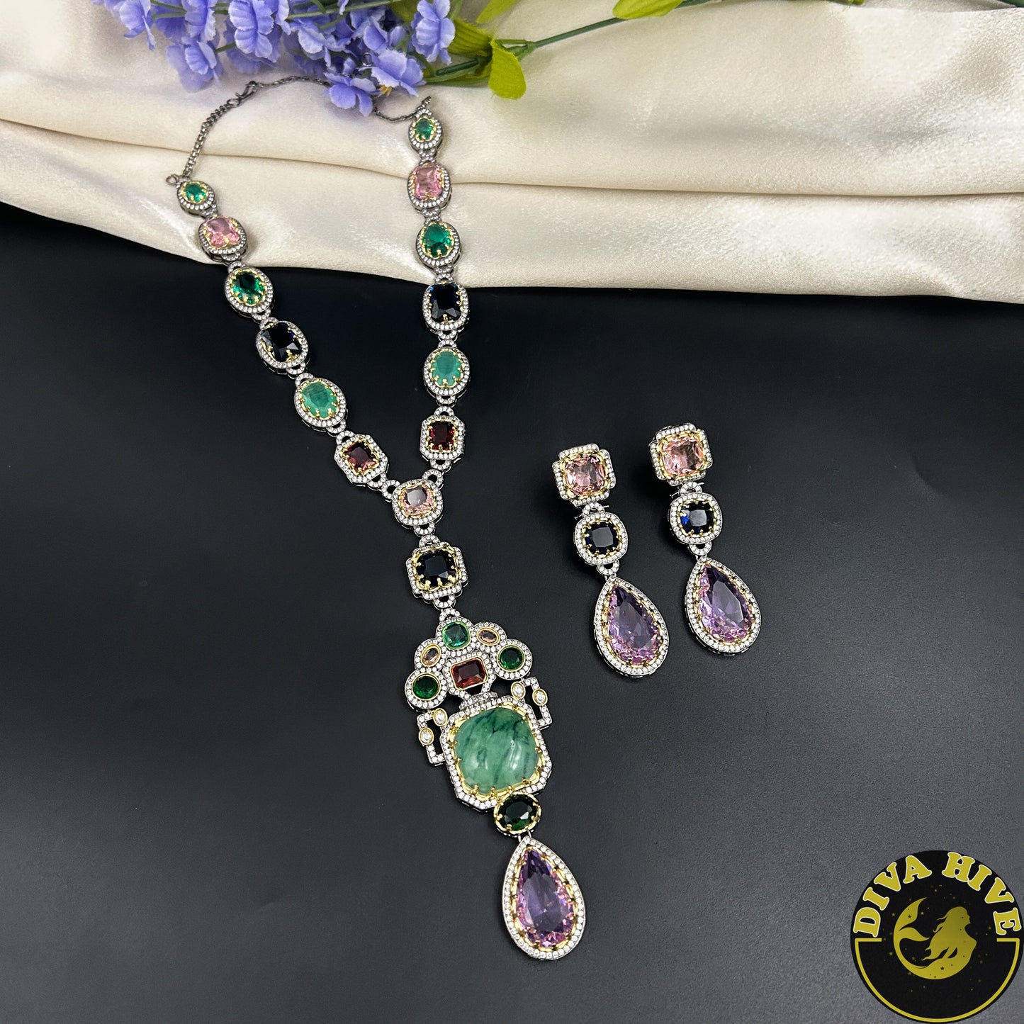 Maahi Sabyasachi Inspired Necklace - Necklace -Diva Exclusive, Doublet, featured, moissanite, Necklace - Divahive