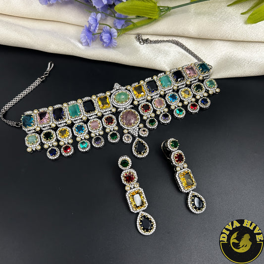 Ruhani Sabyasachi Inspired Choker - Necklace -Diva Exclusive, Doublet, featured, moissanite, Necklace - Divahive