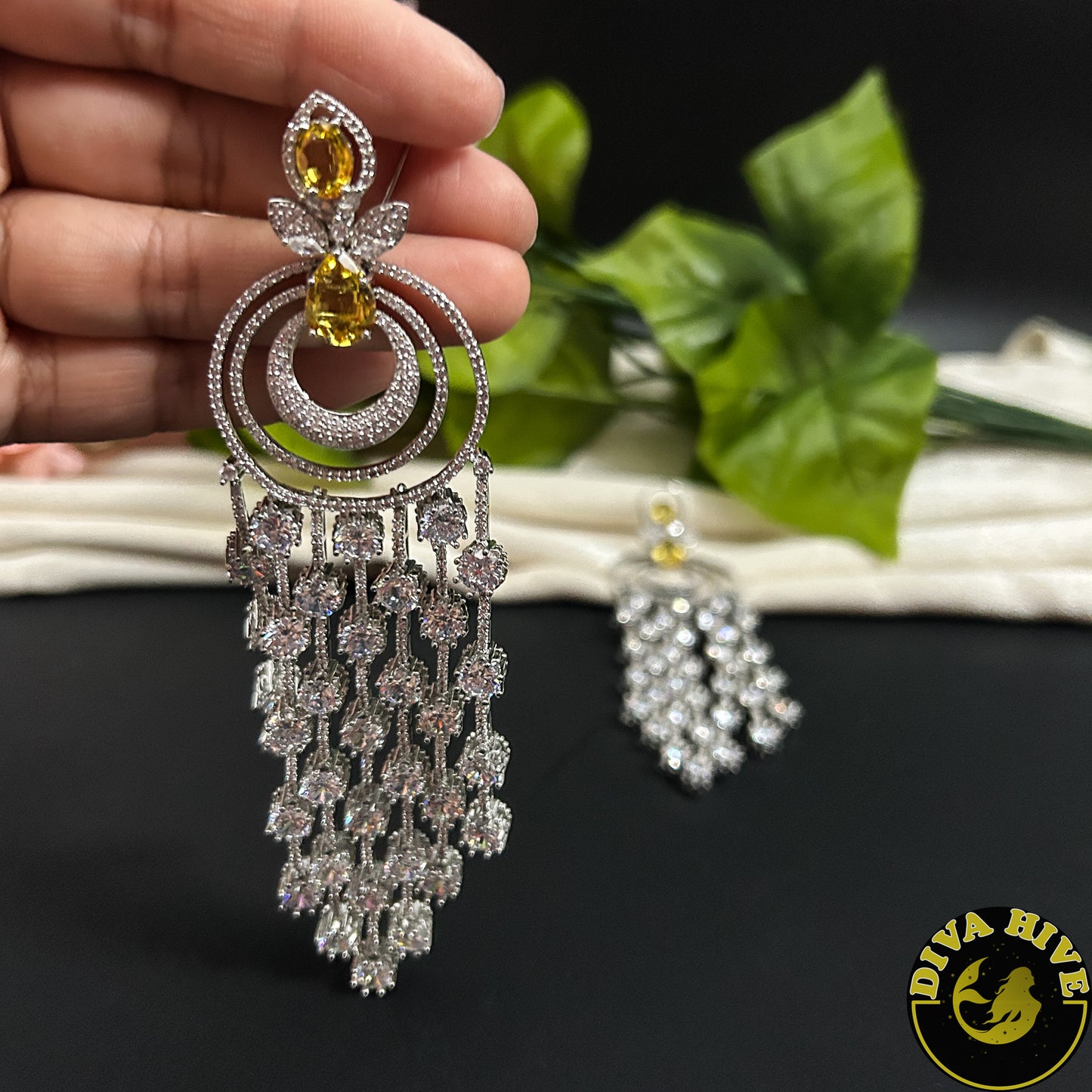 Ruhaani AD/CZ Statement Earring