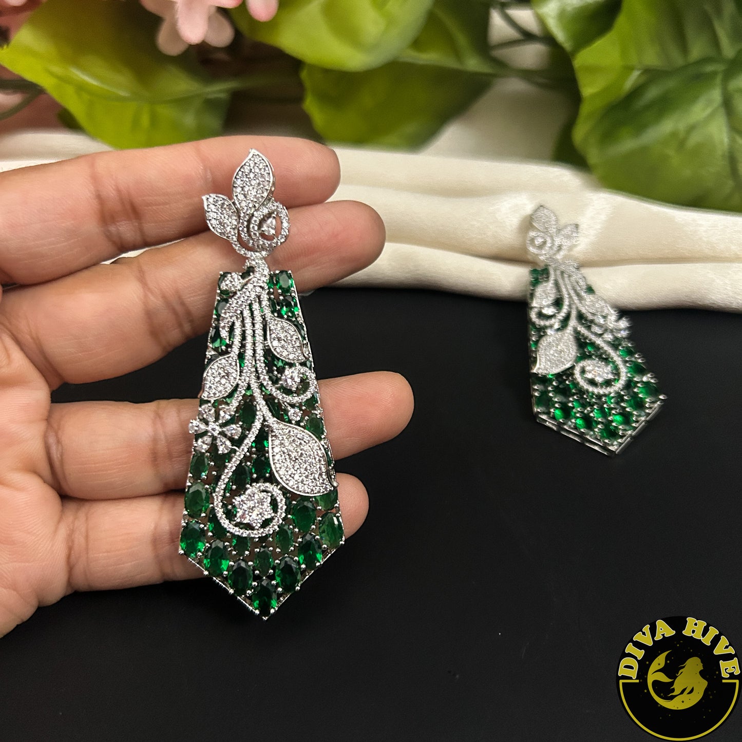 Qala AD/CZ Statement Earring
