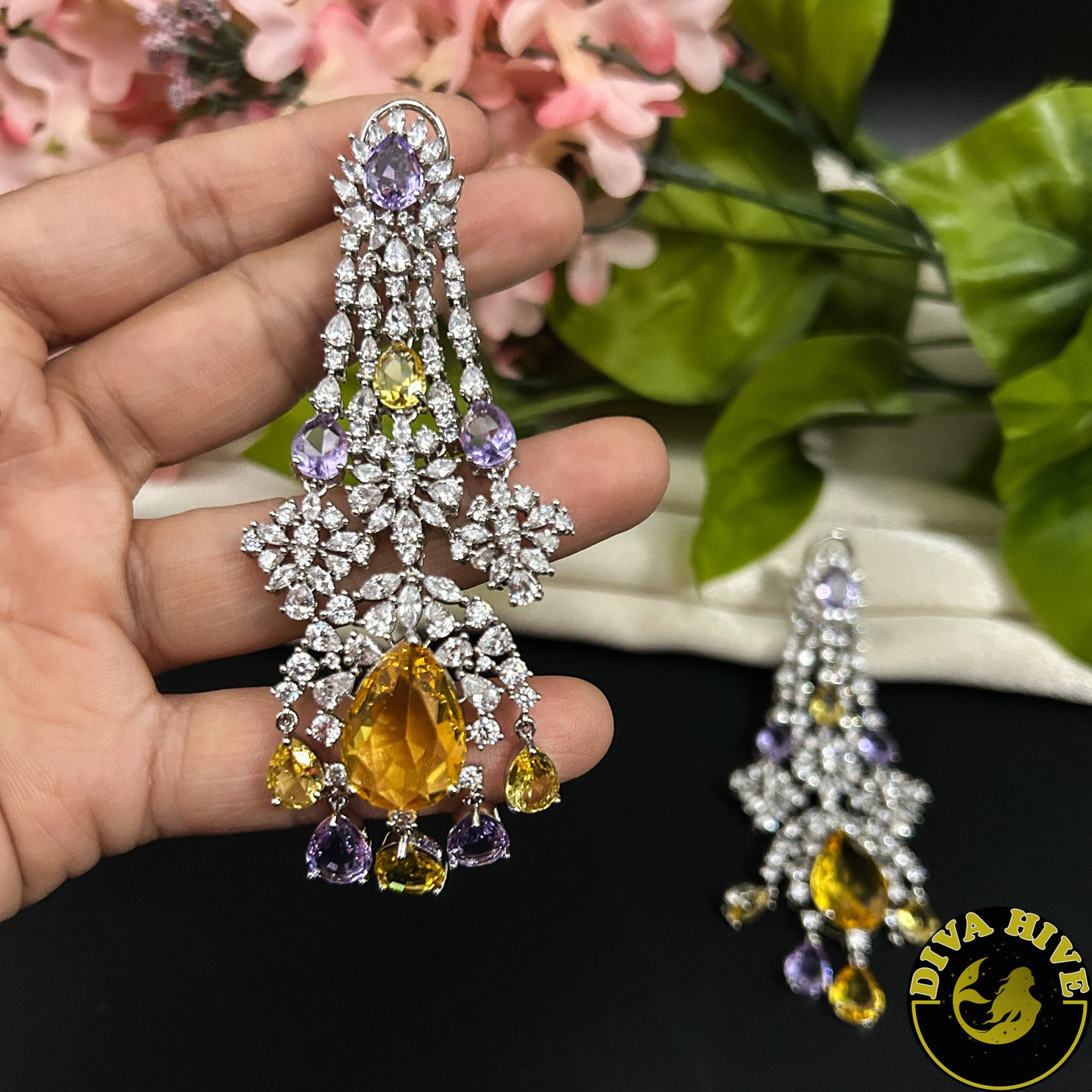 Pashmina AD/CZ Statement Earring