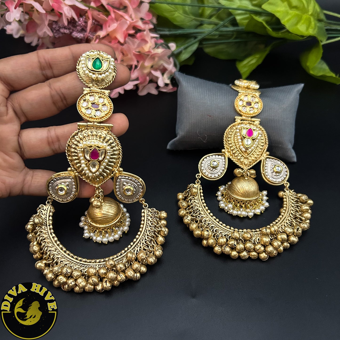 Aarzoo Silver Fusion Earring - Earring -Diva Exclusive, Doublet, Earring, featured, Fusion - Divahive