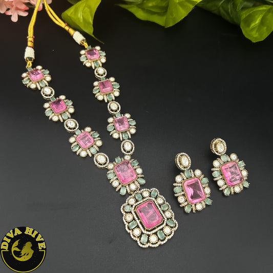 Chaah Moissanite Doublet Necklace - Necklace -Bridal, Diva Exclusive, featured, moissanite, Necklace - Divahive