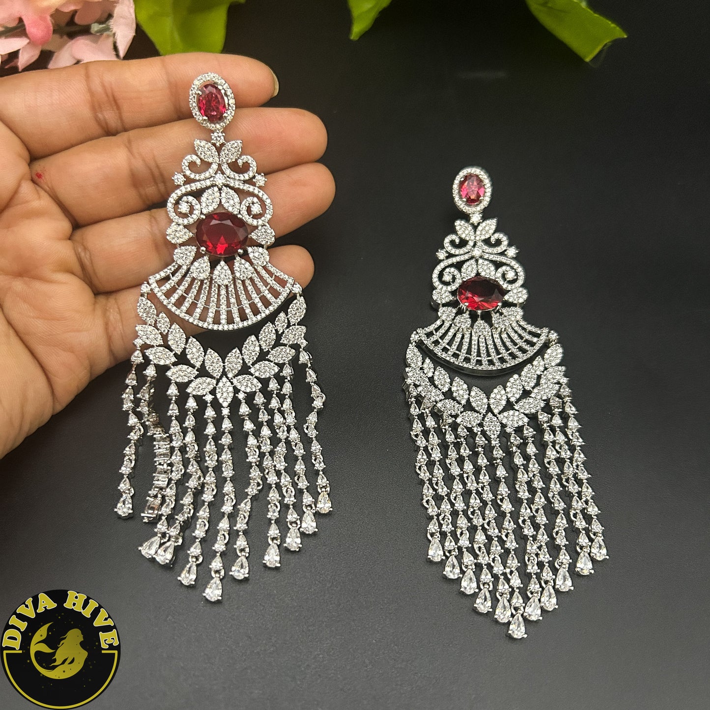 Kaaya AD/CZ Earring - Earring -Earring, Kundan - Divahive
