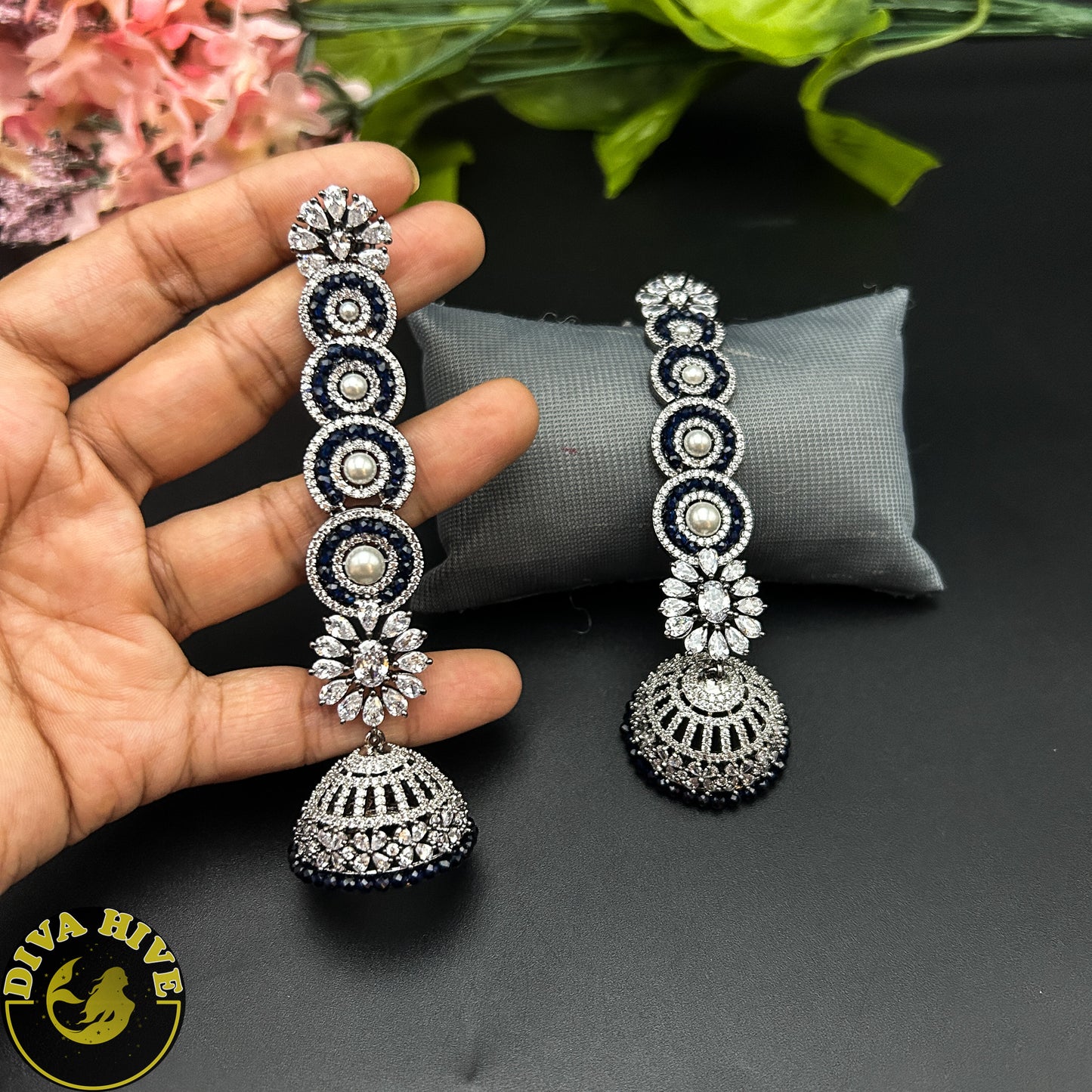 Chaahat AD/CZ Jhumka - Earring -Earring, Kundan - Divahive