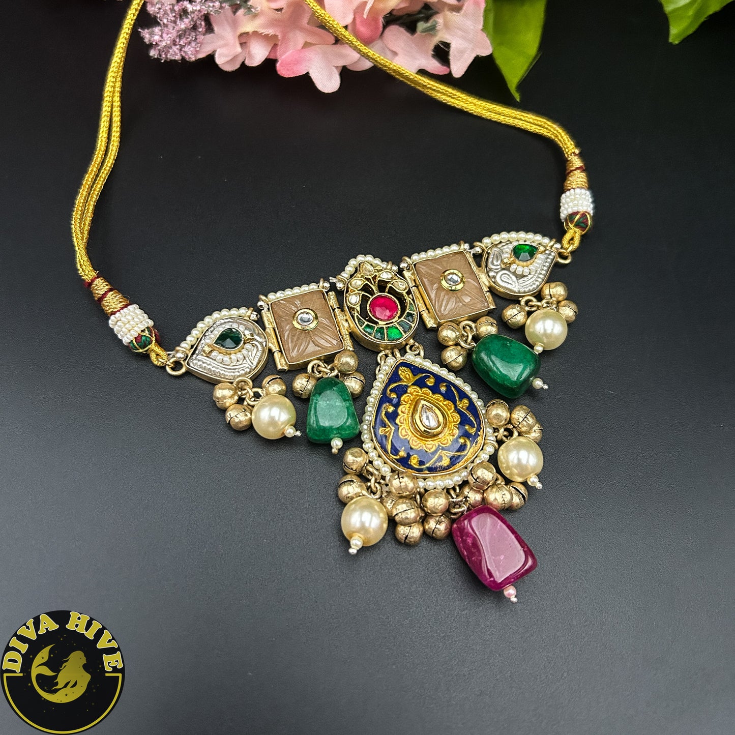 Vaanya Fusion Choker - Necklace -925Silver, Diva Exclusive, featured, Hasuli, Necklace, Silver - Divahive