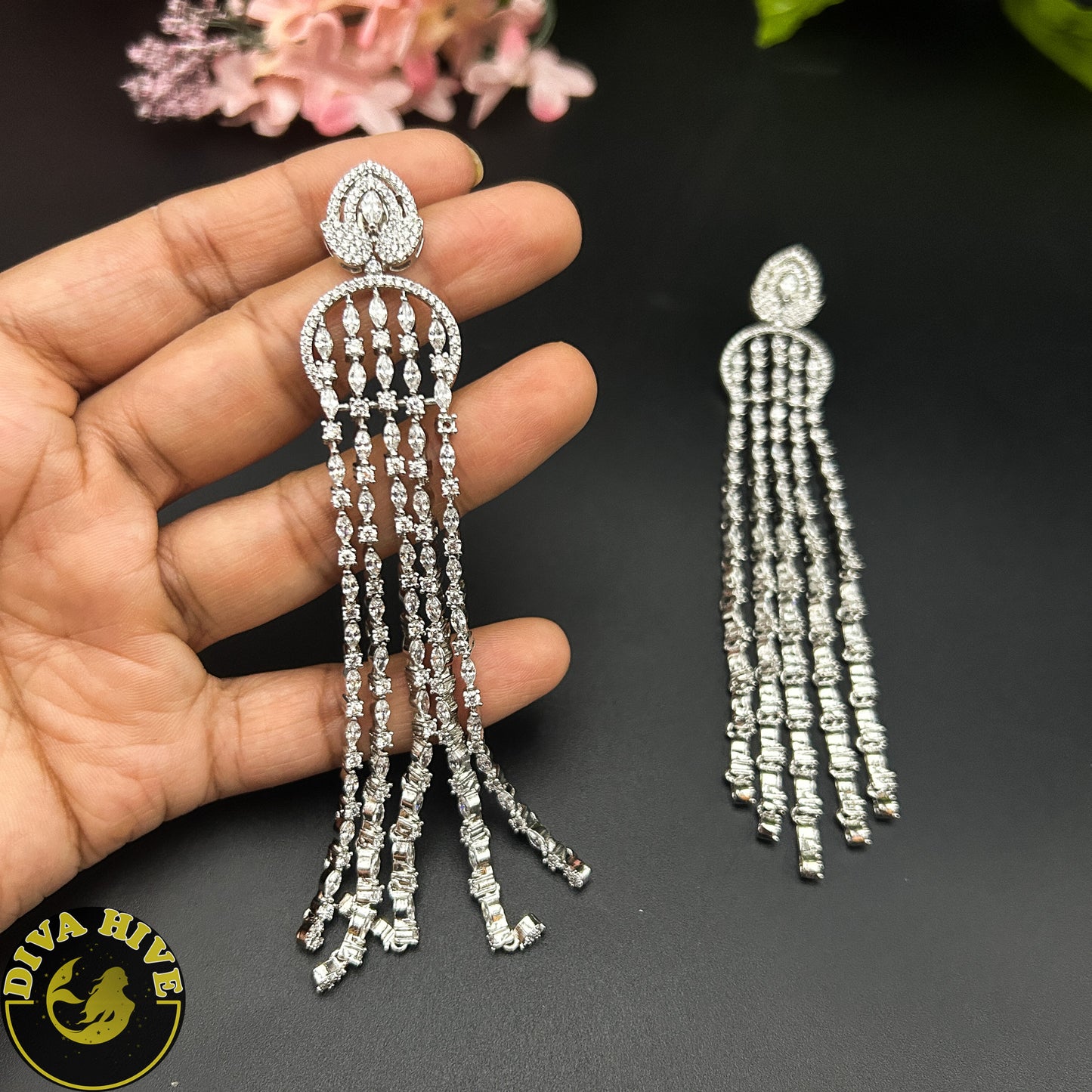 Vaanya AD/CZ Earring - Earring -Earring, Kundan - Divahive