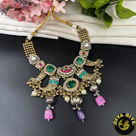 Nyra Silver Fusion Necklace | Diva Exclusive Necklace | 92.5 Silver jewellery