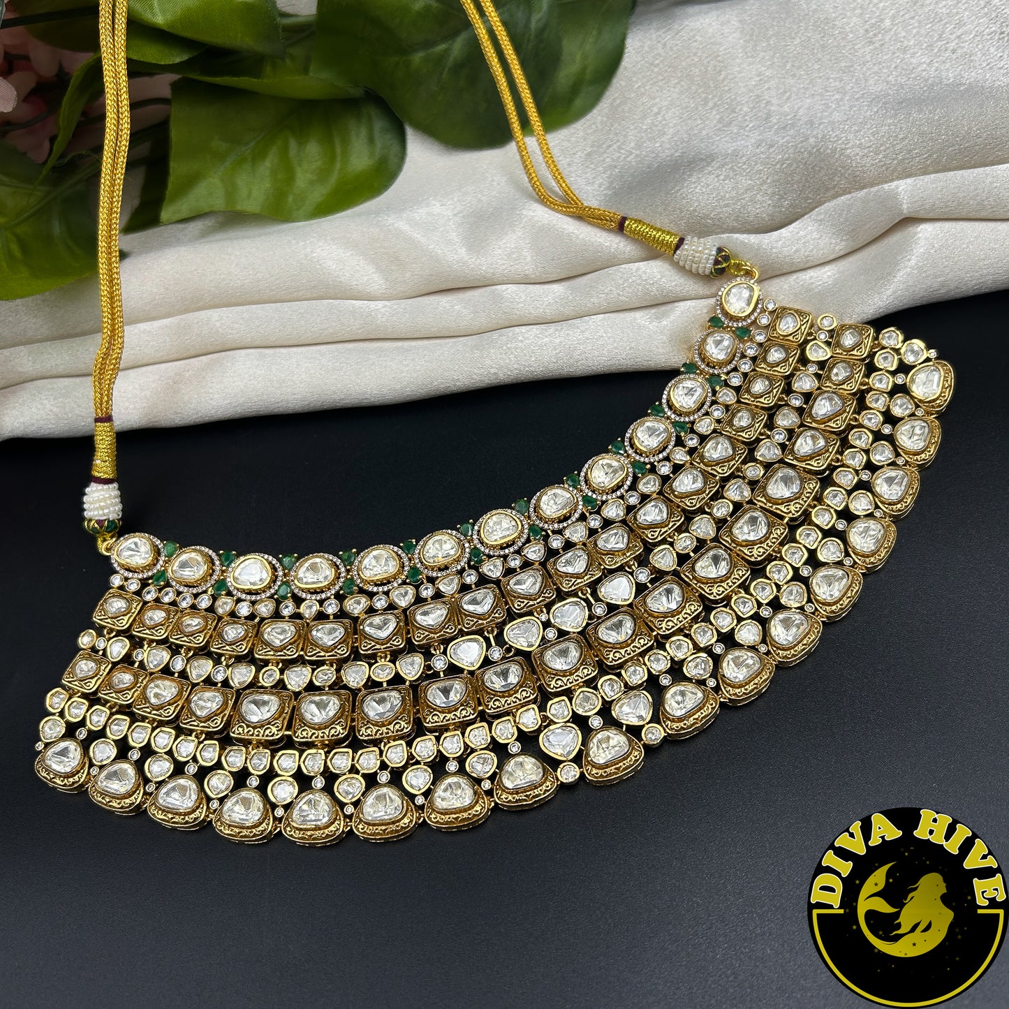Noor 22K Gold Plated Bridal | Semi Bridal Choker Set