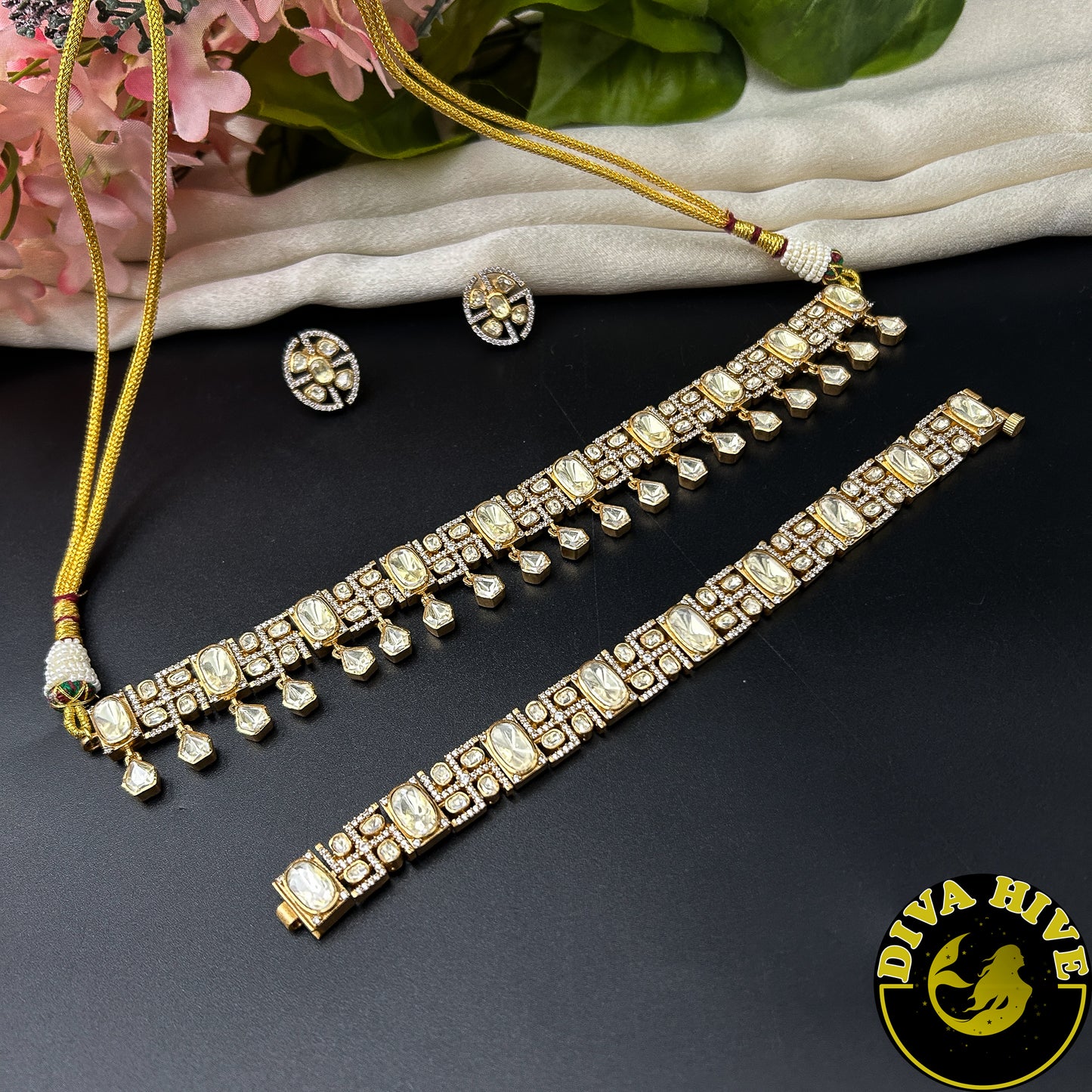 Aarohi 22K Gold Plated Moissanite Bracelet
