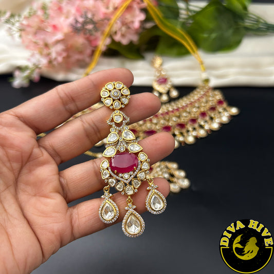 Zarika 22K Gold Plated Bridal | Semi Bridal Choker Set