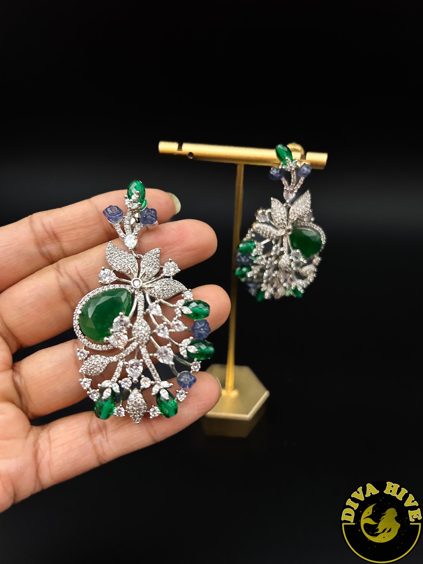 Ziva AD/CZ Earring - -AD/CZ, Earring - Divahive