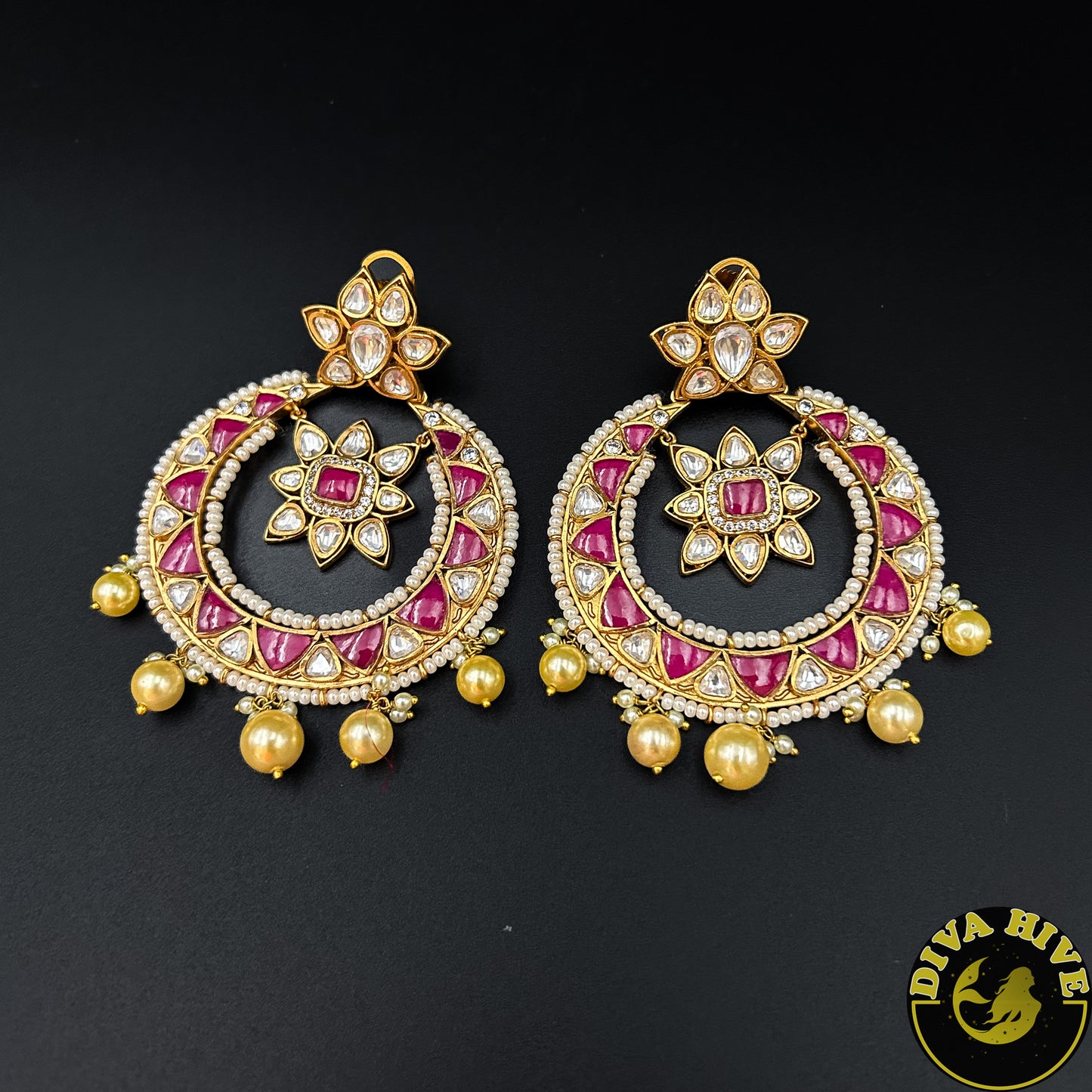 Manika Statement Kundan Earing - -Earing, Earring, Kundan - Divahive
