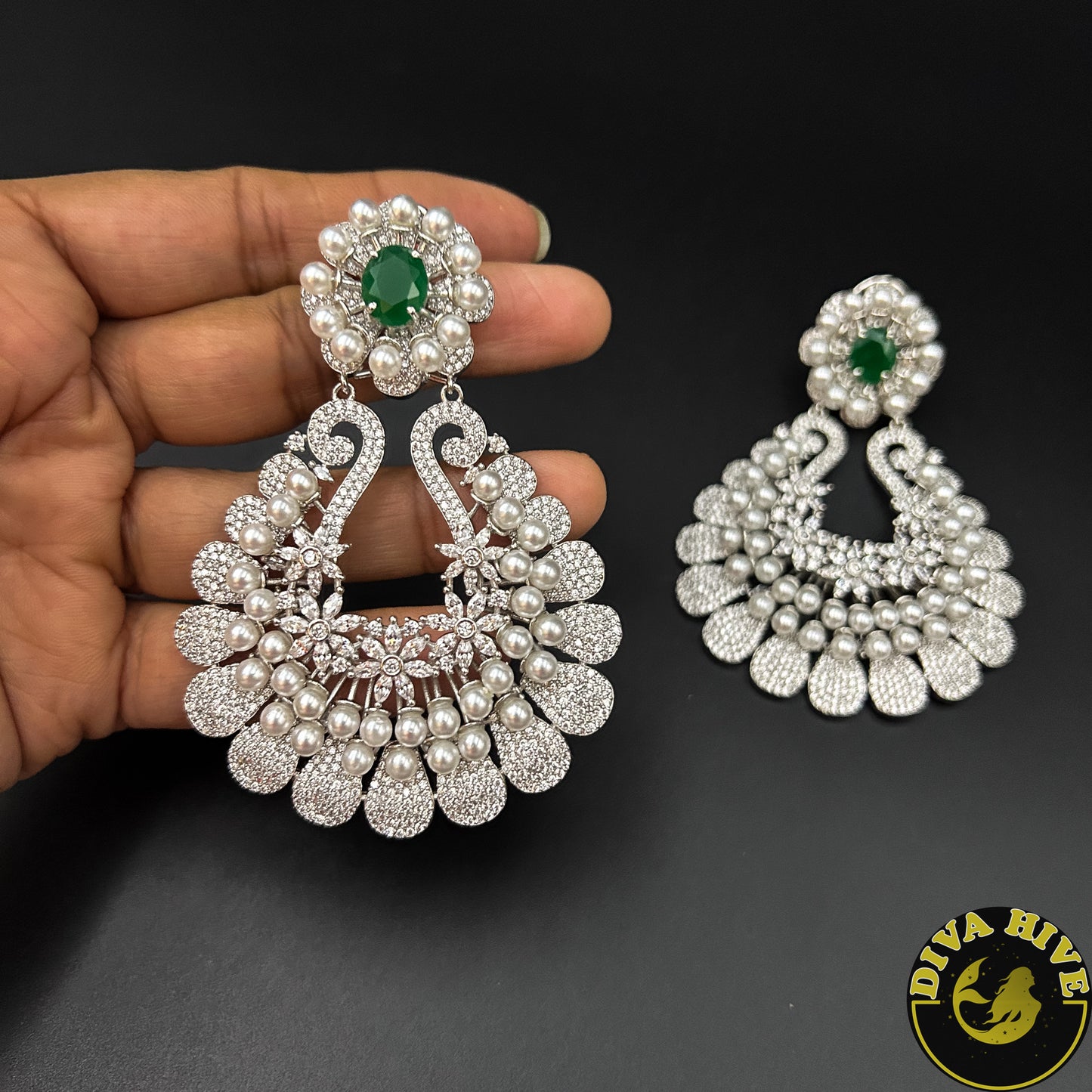 Aarzoo AD/CZ Earring - -Earring, Kundan - Divahive
