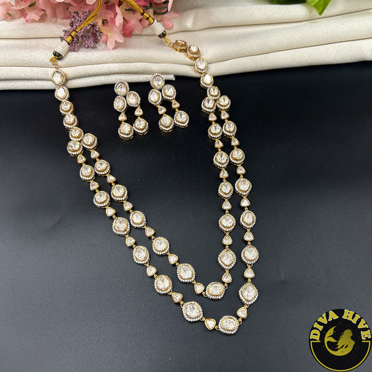 Suhani Moissanite Two Layered Necklace Set