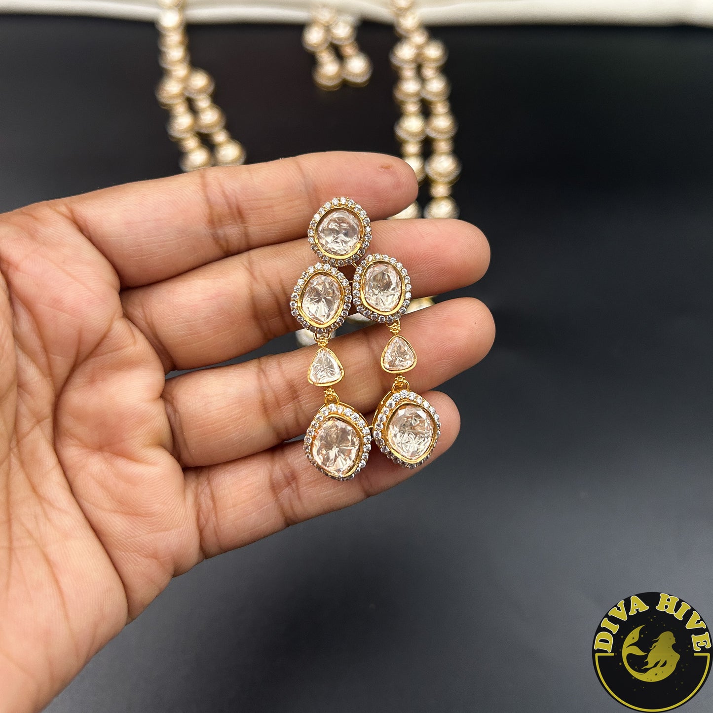 Suhani Moissanite Two Layered Necklace Set