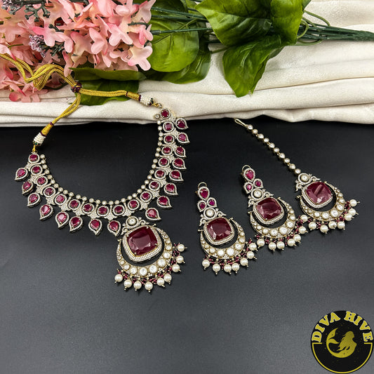 Suhani Moissanite and Doublet Necklace Set