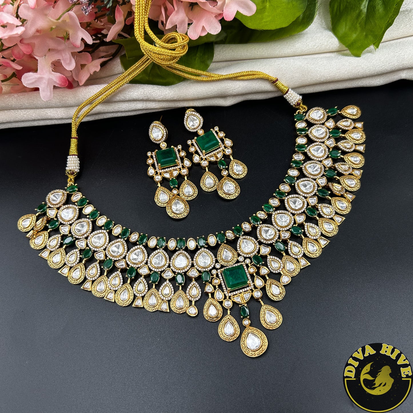 Pashmina Kundan Necklace Set