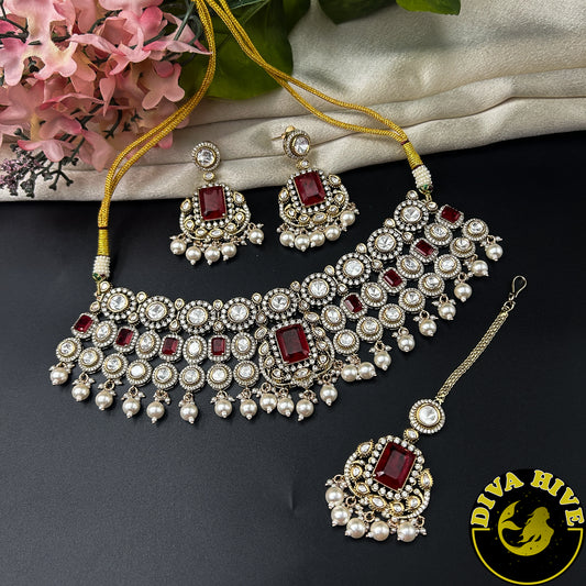Tamanna Moissanite Necklace - Necklace -Diva Exclusive, featured, moissanite, Necklace - Divahive