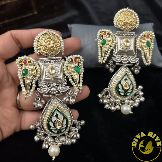 Tasha Meena Gorgeous Earring - Earring -925Silver, Diva Exclusive, Earring, Fusion, Silver - Divahive