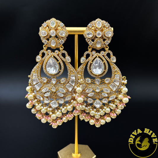 Aarzoo Chaandbali Earring with Maangtika - Earring -Diva Exclusive, Earring, featured, moissanite - Divahive