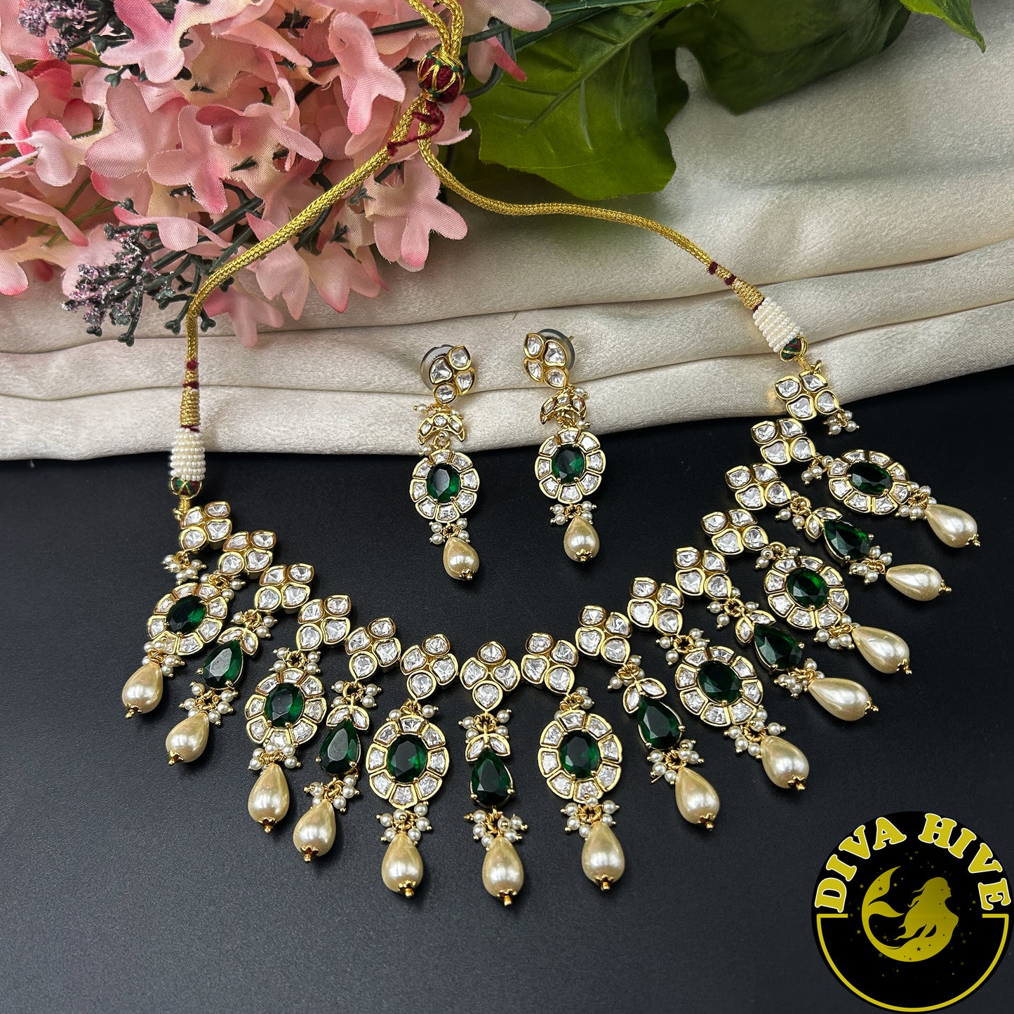 Sneh Kundan Necklace - Necklace -Choker, Kundan - Divahive