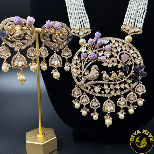 Manika Kalakari Necklace - Necklace -Diva Exclusive, featured, moissanite, Necklace - Divahive