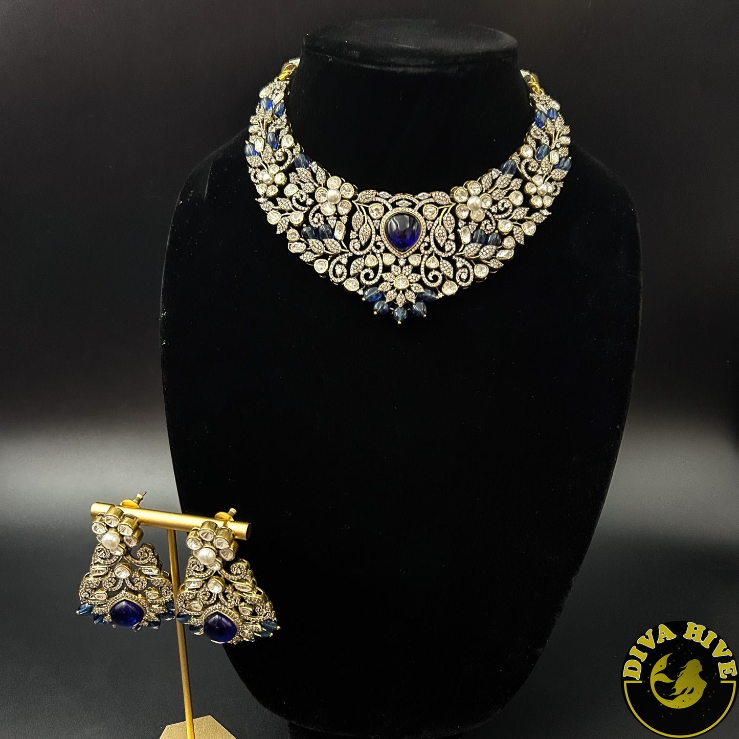 Adira Necklace - Necklace -AD/CZ, Bridal, Diva Exclusive, Kundan, Meenawork, Necklace, semi bridal - Divahive