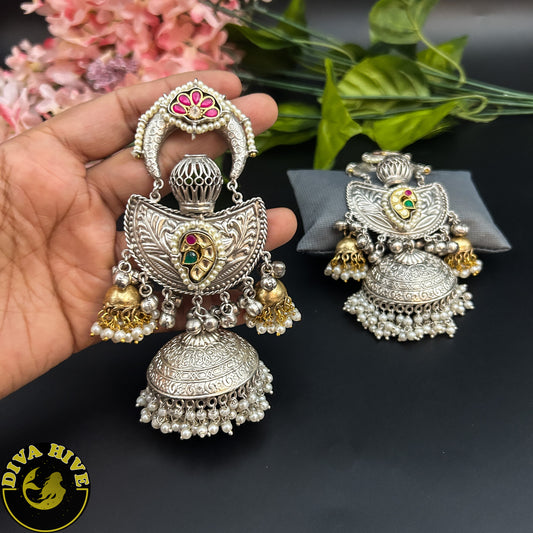 Chahat Fusion Earring - Earring -925Silver, Diva Exclusive, Earring, Fusion, Silver - Divahive