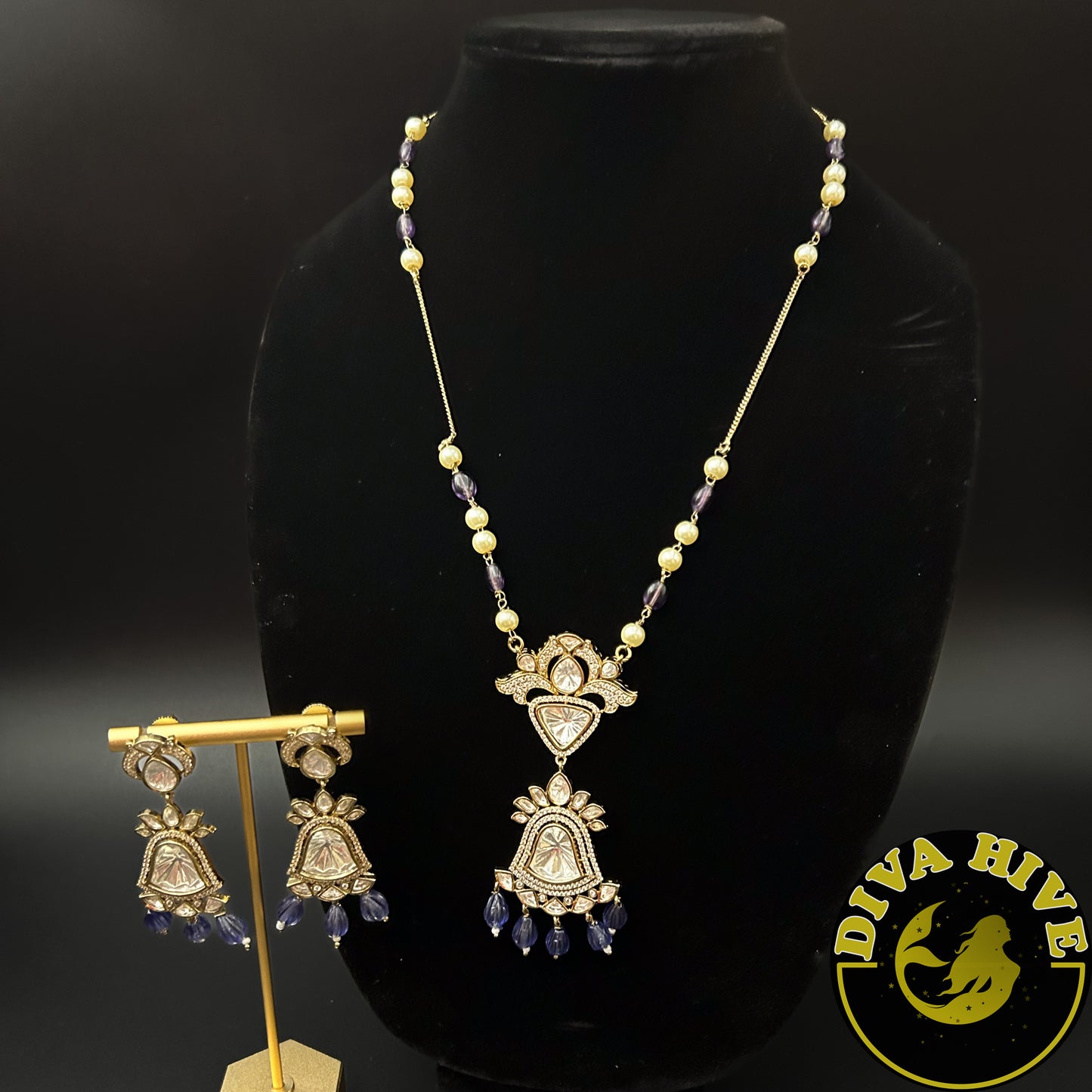 Zeba Necklace - Necklace -Bridal, Diva Exclusive, featured, moissanite, Necklace - Divahive