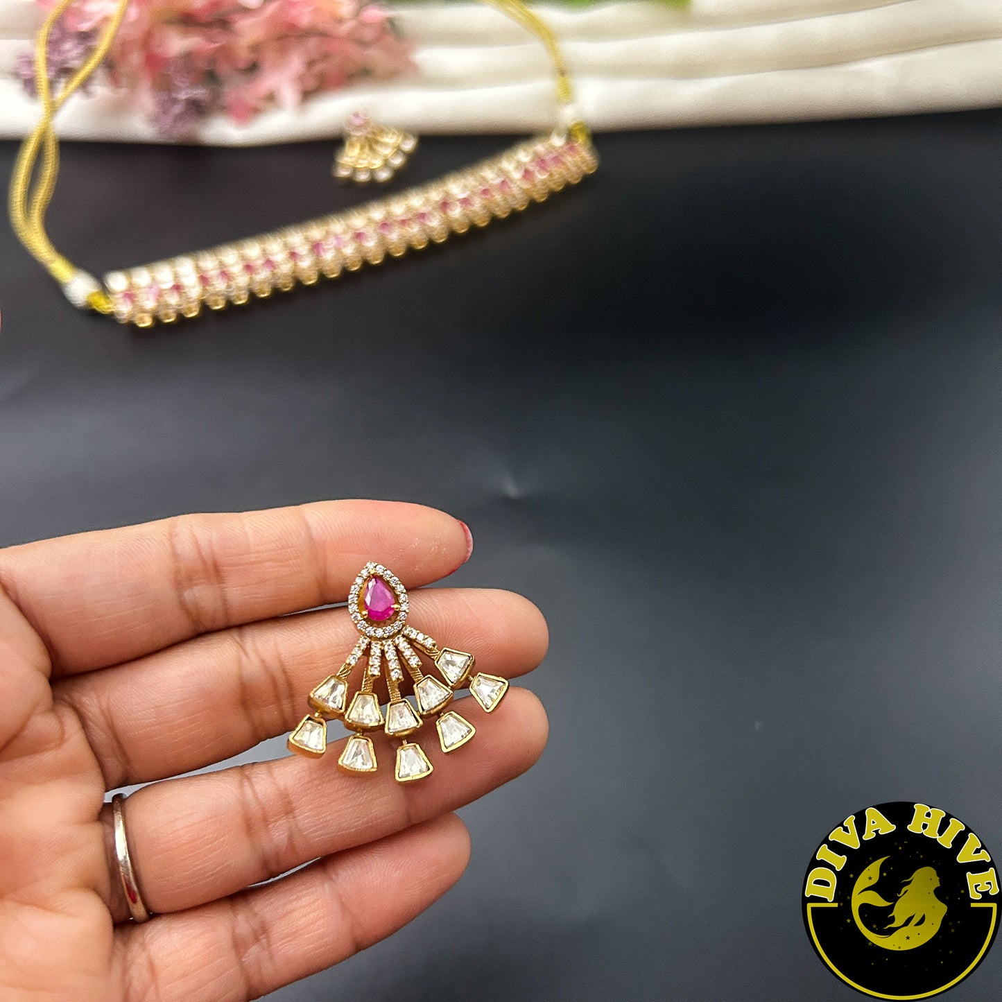 Ziya 22K Gold Plated Moissanite Choker