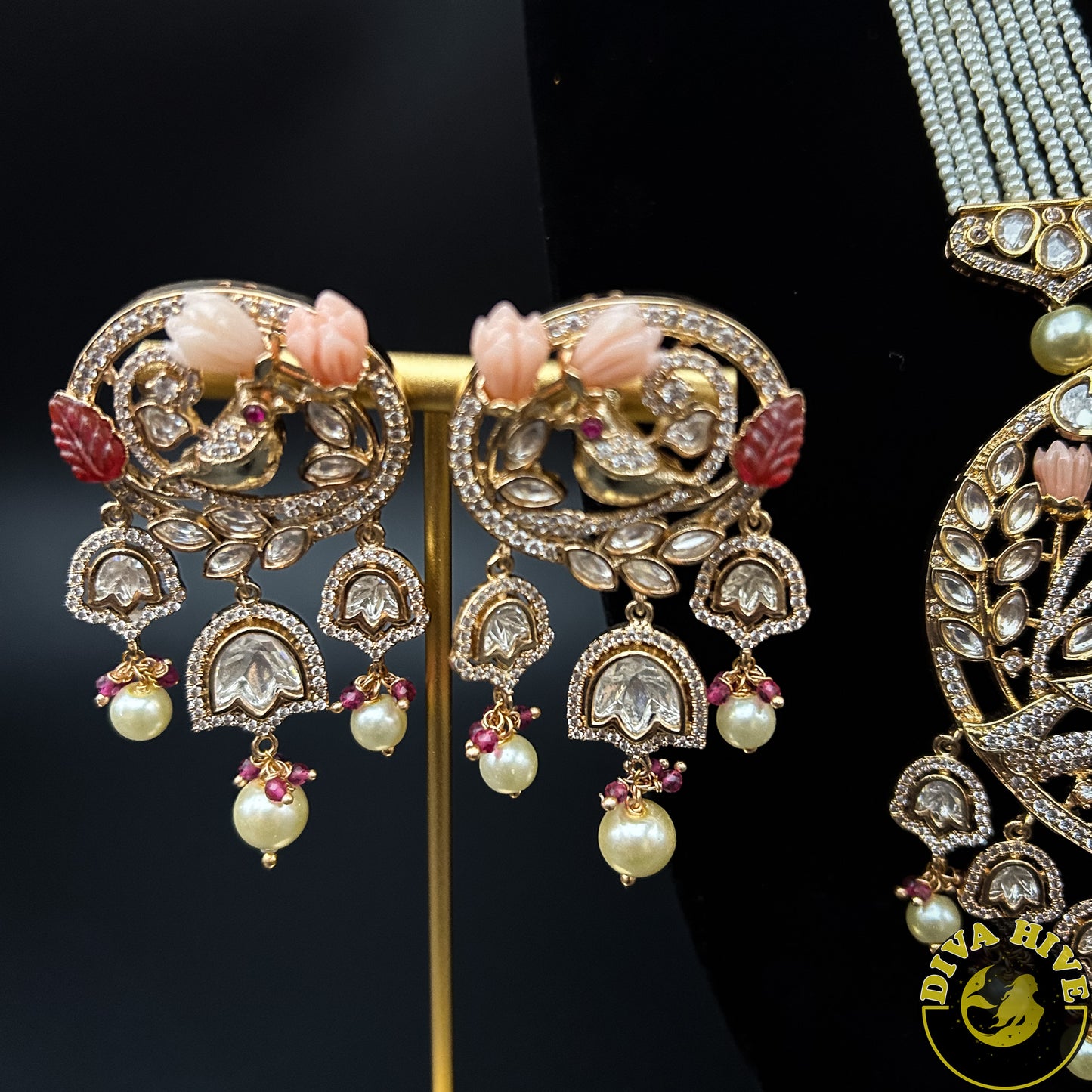 Manika Kalakari Necklace - Necklace -Diva Exclusive, featured, moissanite, Necklace - Divahive