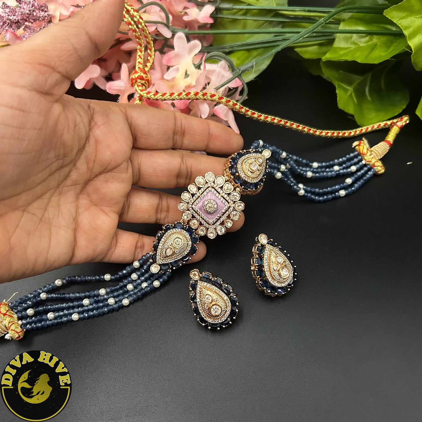 Tamanna Moissanite Choker - Necklace -Diva Exclusive, featured, Kundan, moissanite, Necklace - Divahive