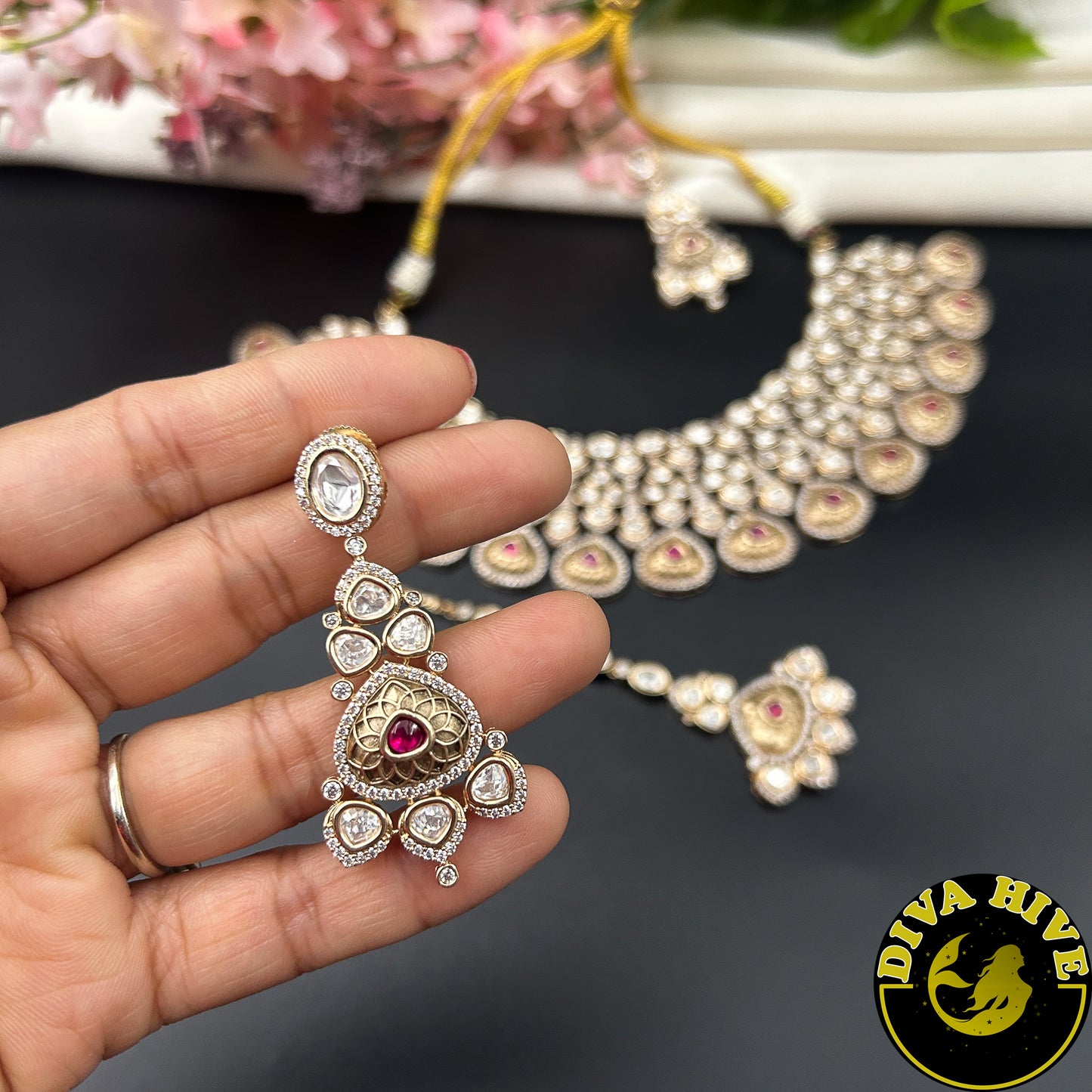 Zoya Gold Plated Kundan Necklace Set