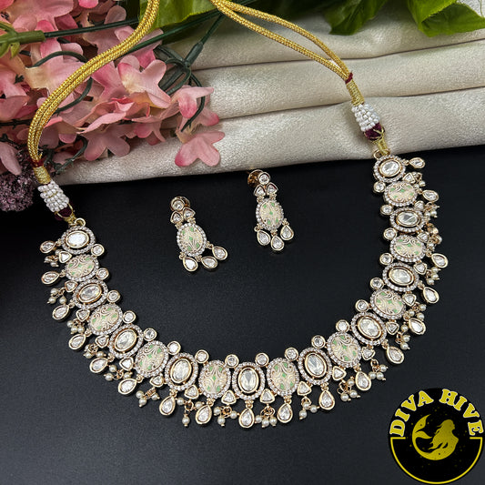 Noor Kundan Choker Necklace - Necklace -Choker, Kundan, Necklace - Divahive