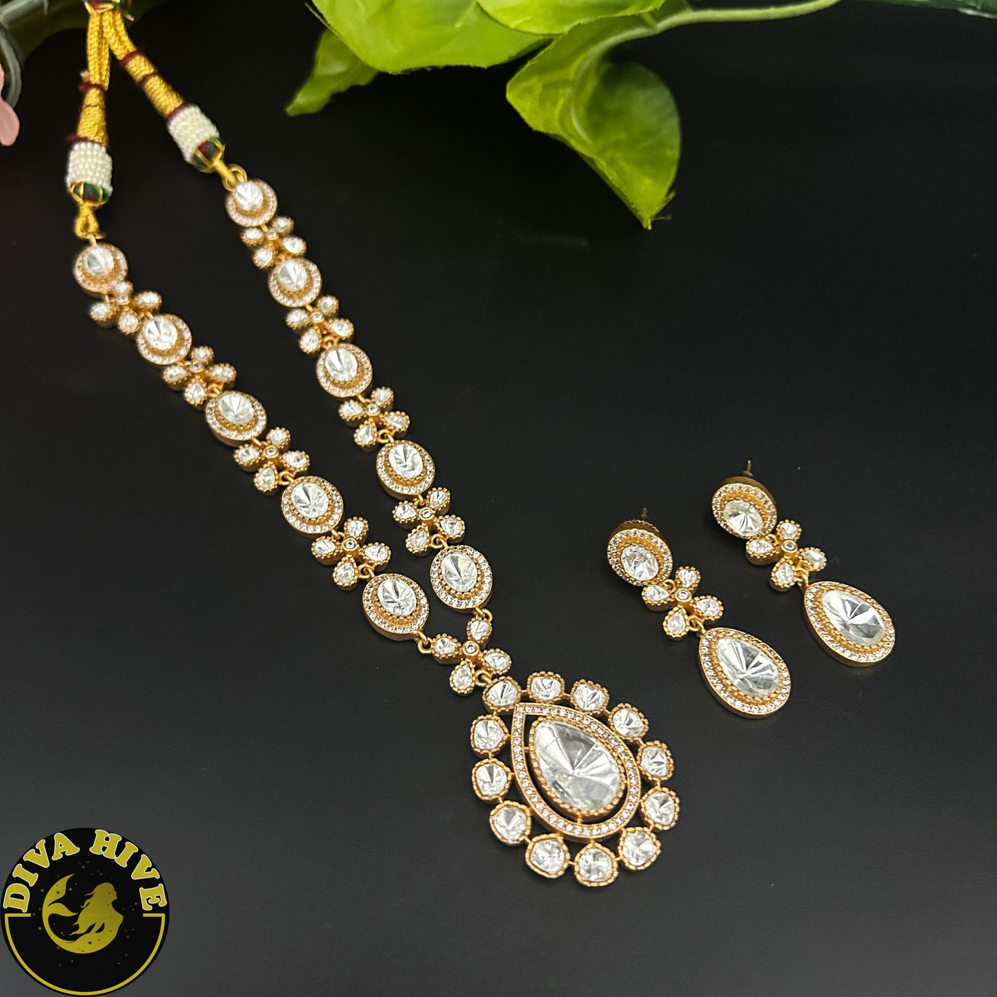 Ishiara Moissanite Necklace - Necklace -Diva Exclusive, featured, Kundan, moissanite, Necklace - Divahive