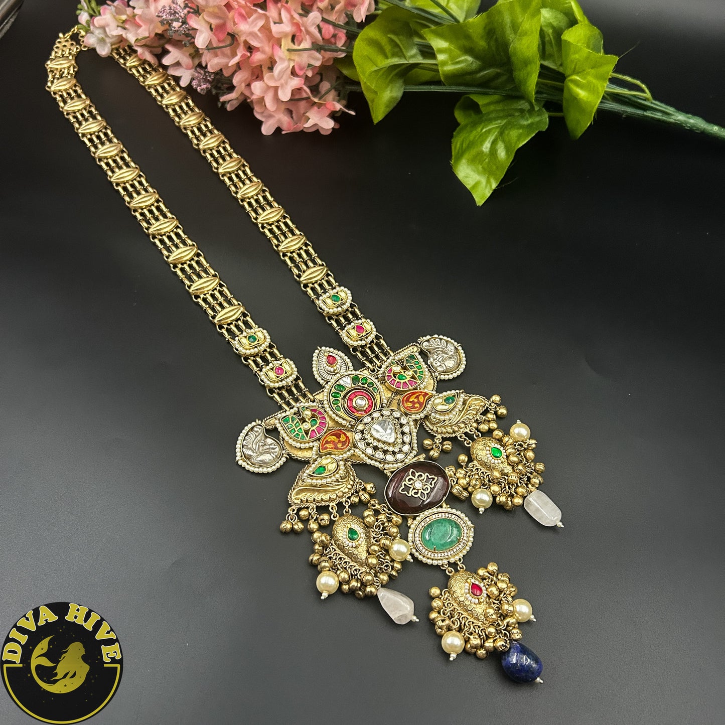 Sitara Long Fusion Necklace | Silver Statement Necklace | Diva Exclusive Necklace - Necklace -925Silver, Diva Exclusive, featured, Fusion, Necklace - Divahive