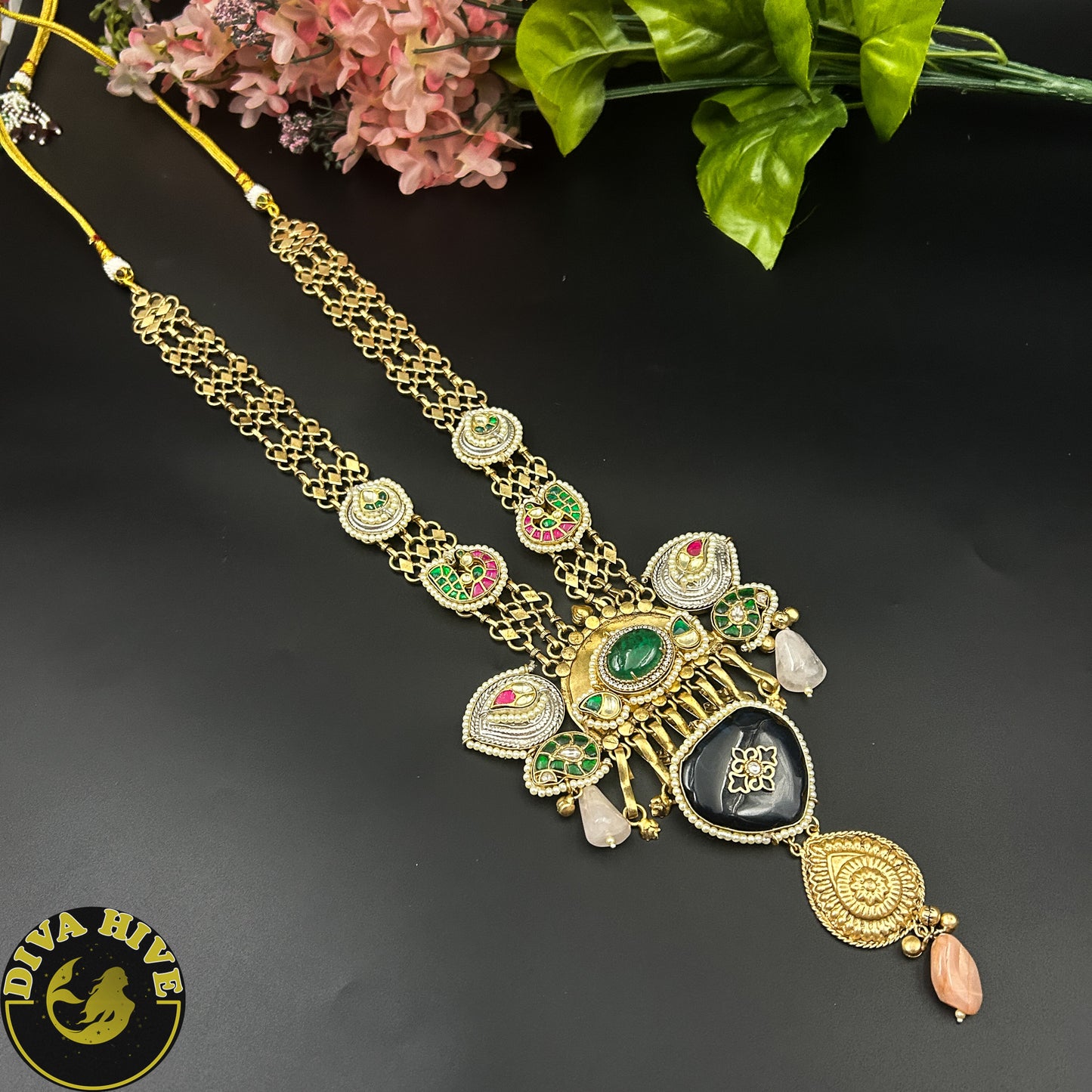 Kadiyan Long Fusion Necklace | Silver Statement Necklace | Diva Exclusive Necklace - Necklace -925Silver, Diva Exclusive, featured, Fusion, Necklace - Divahive