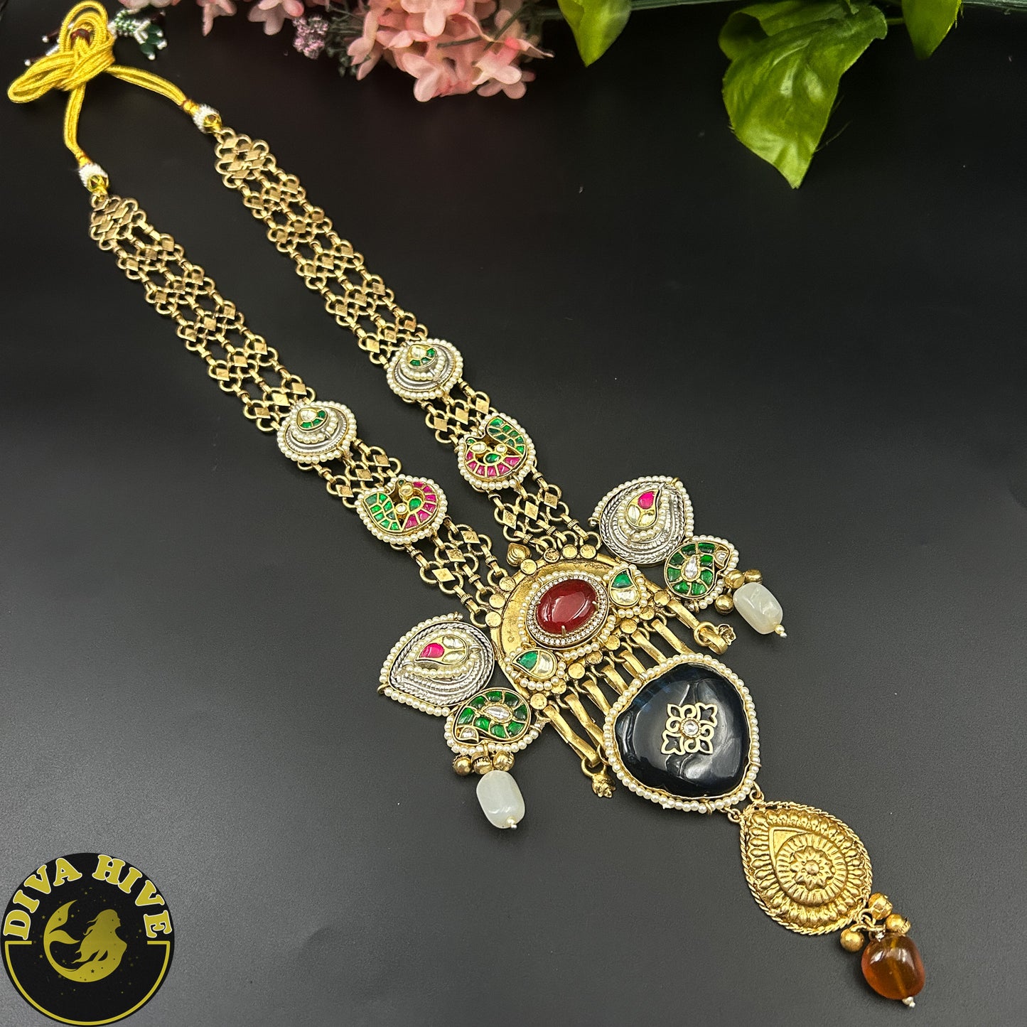Kadiyan Long Fusion Necklace | Silver Statement Necklace | Diva Exclusive Necklace - Necklace -925Silver, Diva Exclusive, featured, Fusion, Necklace - Divahive
