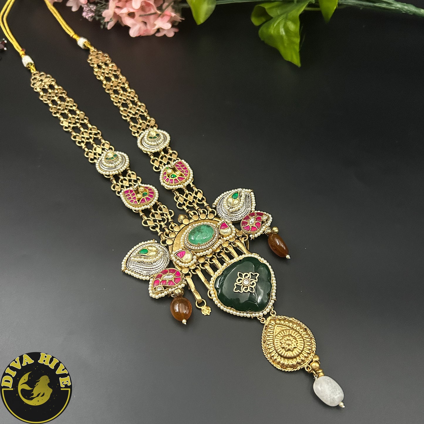 Kadiyan Long Fusion Necklace | Silver Statement Necklace | Diva Exclusive Necklace - Necklace -925Silver, Diva Exclusive, featured, Fusion, Necklace - Divahive