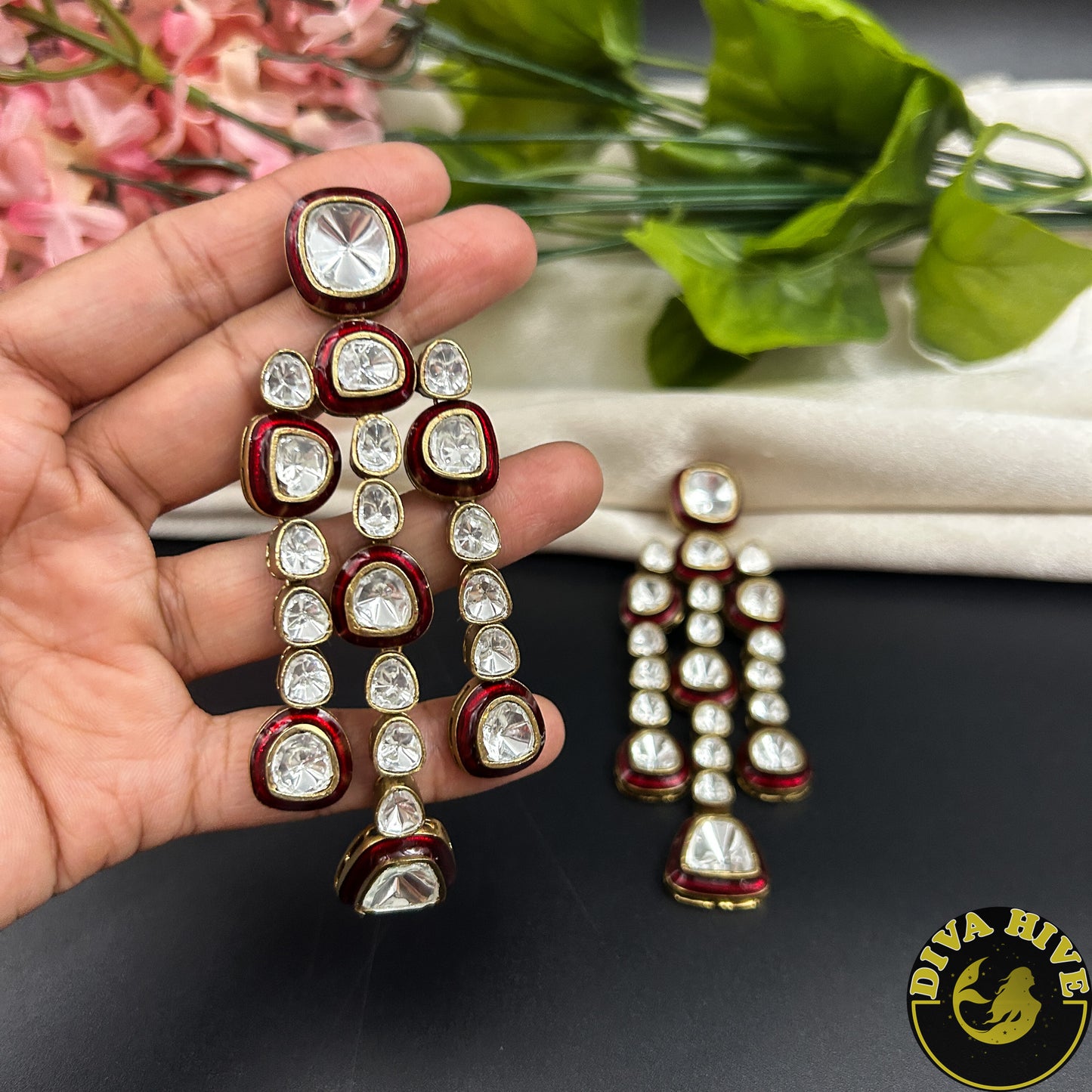 Moissanite Statement Earring | Diva Exclusive Earring | Designer Earring