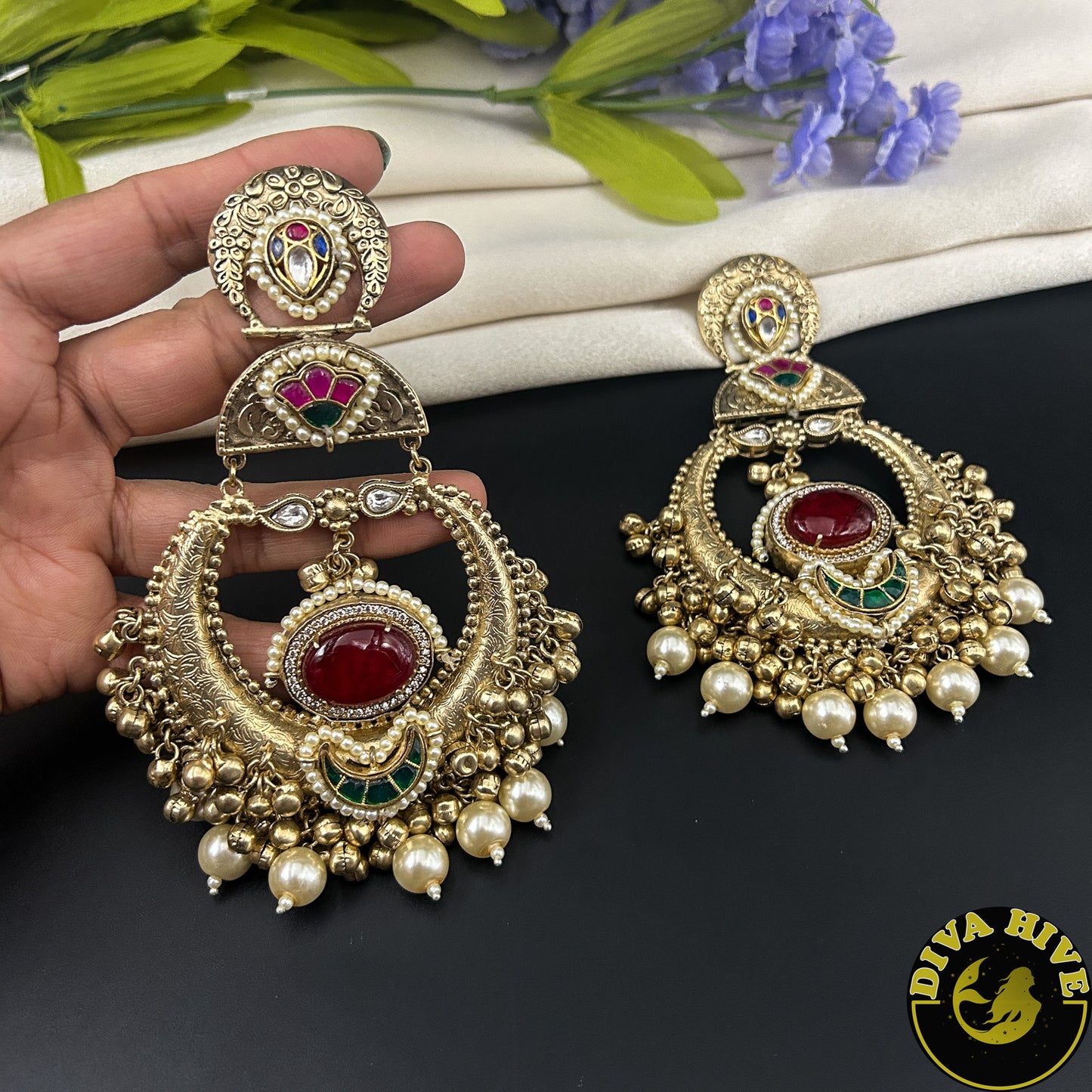 Adaa Fusion Chaandbali - Earring -925Silver, Diva Exclusive, Earring, featured, Fusion, Silver - Divahive