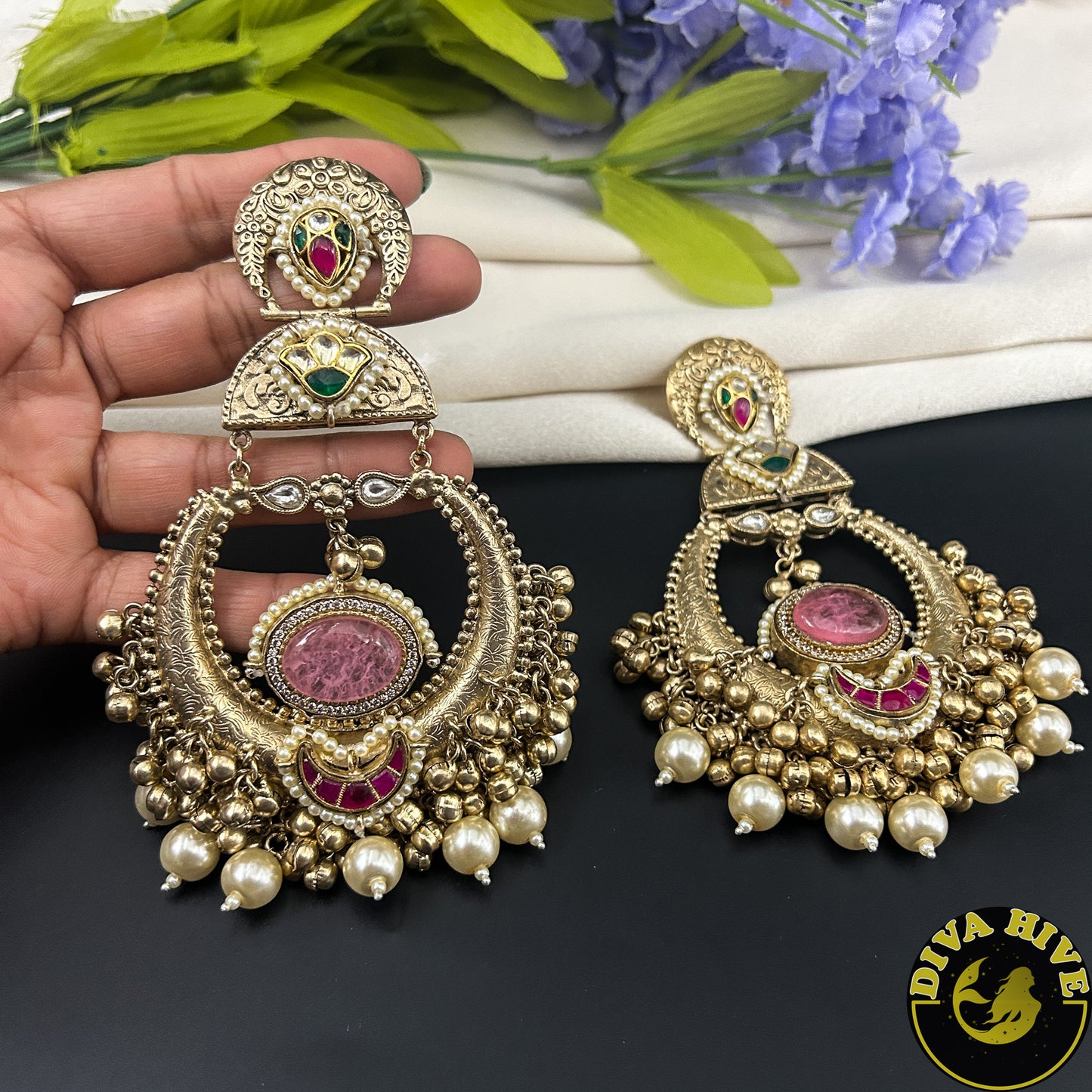 Adaa Fusion Chaandbali - Earring -925Silver, Diva Exclusive, Earring, featured, Fusion, Silver - Divahive